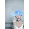 Pikkukuva 4 / 5: Sininen cowboy-hattu höyhenellä, sininen höyhen cowgirlh Sky Blue Cowboy Hat