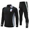 Miniatyrbilde 1 av 2: 2425 Ny halv glidelås fotballtreningsklær høst vinter sett for voksne og barn Italia/Svart Italy/Black 2XL