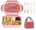 Matboks - Matboks med oppbevaringspose - Bento-boks for voksne og barn - Matboks med rom - Matboks for voksne