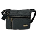 Miniatyrbillede 1 af 4: Mellemstor skuldertaske i canvas Sort Black one size