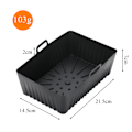 Miniatyrbild 4 av 4: Air Fryer Silikonform, Rektangulär Silikonbehållare för Air Fryer, Silikonbricka för Air Fryer svart routine black