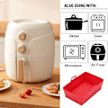 Miniatyrbild 1 av 4: Air Fryer Silikonform, Rektangulär Silikonbehållare för Air Fryer, Silikonbricka för Air Fryer röd routine red