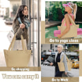 Miniatyrbild 6 av 7: Yogamattaväska Yogagymnastikväska Vikbar Bärbar resor utomhus med stor kapacitet för gym (Khaki)