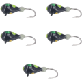 Miniatyrbild 1 av 8: Generiska 5 ST Heads för isfiske Isfiskekrokar 4MM högkolstål Isfiskejiggar Lockar Set för utomhusabborre