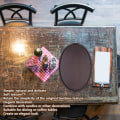 Miniatyrbild 8 av 8: Oval bricka Multifunktionsdekorativ teserveringsbricka för servering av drycker och mat Valnötsfärg