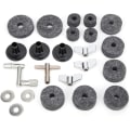 Miniatyrbild 5 av 7: Argb Controller Cow Plysch Filt Plast Metall 23st Filt Pad Cymbal Kit Halkfri med basvingmuttrar Bricka Percussion Tillbehör (grå) (grå)