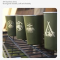 Miniatyrbild 7 av 8: 4 st campingmugg, 304 rostfritt stål designkopp med bred mun, dubbellagerflaska för utomhusbruk, bra värmeisolerande vattenkopp för kontor