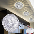 Miniatyrbild 3 av 7: Kristall Led Downlight Kristall Spotlights Tak Glas Rostfritt Stål 3W Led Tak Infälld Downlight Belysningsarmatur Lampa Spot Light Hem