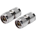 Miniatyrbild 5 av 7: N Hane till Hane Adapter N till N Connector Pure Copper Silver 2st N Typ Connecter N Typ Hane Till N Typ Hane Rf Coax Antenn Adapter