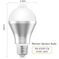 Miniatyrbild 7 av 7: Rörelsesensor Led-lampor för Smart Bulb Auto On Off Nattsäkerhet Automatisk Aluminium Abs Pc Cool White Bulb,Eecoo 9W Pir Lights Outdoor Indoo
