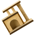 Miniatyrbild 7 av 8: Dockhusmöbler i trä Katt skrapa träd Kattskrapa Miniatyr dockhustillbehör för barn Låtsaslek