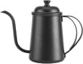 650 ml kaffekande med lang tud til hjemmebrygning, kaffekedel med svanehalstud i rustfrit stål (sort)