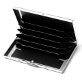 Miniatyrbild 6 av 6: Män Kreditkortshållare Svart Slim Money Clip Metallplånbok