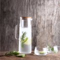 Miniatyrbild 6 av 6: Genomskinlig vattenkokare i glas vattenflaska Värmebeständig bambu