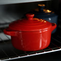Miniatyrbild 4 av 6: Keramisk Färg Glaserad Dubbel Öronskål Med Lock Stew Breskfast