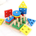 Miniatyrbild 2 av 2: Sortering Stapling Leksaker Form Färgigenkänning Block