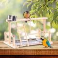 Miniatyrbild 6 av 6: Pet Bird Toy Activity Center Fågelbur Stativ Med Fågel Abborre