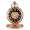 Miniatyrbild 6 av 6: Roséguld ihåligt mönster mekanisk fickur manlig watch