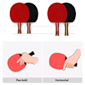 Miniatyrbild 5 av 6: Långt handtag pingisracket Dubbelsidigt kolblad