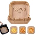 Air Fryer Bakplåtspapper, 100 stycken 16 cm Air Fryer Bakpappersfoder, Engångs Non-Stick Oljefritt Papper