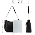 Miniatyrbillede 3 af 6: Dame PU Læder Crossbody Taske Stor Håndtaske Simpel Stil Tote Tasker Casual Skuldertasker til Piger Negro