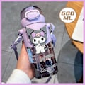 Pikkukuva 2 / 5: 600 ml Anime Olki Kuppi Kawaii Kuromi Cinnamoroll Melody Lapsille Vedenpullo Urheilu Tee Kahvi Kuppi Keittiötarvikkeet Tyttöjen Lahjat My Melody