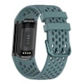 Miniatyrbillede 2 af 5: Blød silikone sportsudskiftningsurrem med åndbare huller til Fitbit Charge 6/5 Multicolor Style E