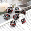Miniatyrbilde 2 av 4: Blodflekket Metall DND Terning Sett Blodflekket Terning D&D Polyedrisk RPG Terning (Antikk Jern Rød)