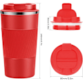Miniatyrbild 3 av 4: Resanvändbar Termosmugg Kaffe Koppar Vakuumisolering Rostfritt Stål Flask för Varma Kalla Drycker Red 380ml