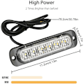 Miniatyrbillede 2 af 5: 4-pak Motorisering Blinkende Lys og Tilbehør - Ultra Slim Blå 6 LED Strobelys - LED Lysbjælke Mini Emergency Lysbjælke 18 Blinkende Tilstande 12V-24
