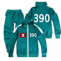 Miniatyrbilde 2 av 2: Squid 2 Overlevelsesspill Rollespill Kostyme for Barn Sportsklær Jakke Bukser Style3-390 120cm
