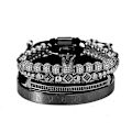 Miniatyrbild 1 av 5: 4-pack Lyxiga Krona Kub Charm Armband för Män Trendig Romerska Siffror Rostfritt Stål Armband Set Smycken Present 3