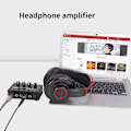 Miniatyrbild 5 av 5: HA400 Stereo Ljudmixer Hörlursförstärkare 4 Kanaler RCA Ingångar Separata Volymkontroller med Strömadapter US/EU EU