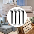 Miniatyrbillede 4 af 5: 4 Stykker Foldbare Bordben Sammenklappelige Bordben Multifunktionelle Bærbare Stabile til Natborde Bænk Computerbord Tilbehør Black Height 50cm