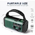 Miniatyrbilde 5 av 6: Nødradio, 10000mAh batteri - NOAA/AM/FM værradio - LED-lommelykt og leselys - SOS-alarm WELLNGS