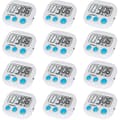 12-pack digital kökstimer med på/av-knapp, högt alarm
