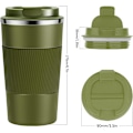 Miniatyrbild 3 av 4: Resanvändbar Termosmugg Kaffe Koppar Vakuumisolering Rostfritt Stål Flask för Varma Kalla Drycker Green 510ml