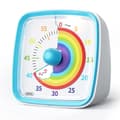 60-minutters visuel timer med natlys, nedtællingstimer, Pomodoro-timer med Blue Rainbow