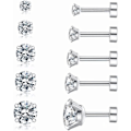 Miniatyrbillede 1 af 5: Cubic Zirconia Hypoallergeniske Øreringe til Kvinder Mænd Piger Statement Brusk Mode Kirurgisk Stål Helix Øreringe 5 ​​Par