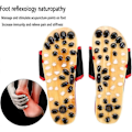 Miniatyrbillede 4 af 5: Fodmassage Slippers, Rød/Sort Kraftfuld Natursten Fødder Akupunkturpunkt Massage Sandaler Akupressur Shiatsu Svang Smerte Lindring Slippers Sko til Mænd Kvinder Black EU35 36