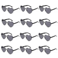 Miniatyrbilde 1 av 4: 12 stk. Hjerte Solbriller For Kvinner Transparent Hjerteformede Solbriller Bulk Morsomme Solbriller Pakke For Festgaver black