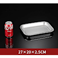 Miniatyrbild 1 av 5: 304 bricka i rostfritt stål, rektangulär ren platt botten fyrkantig plåt, kommersiellt kök bakplåt, förtjockad ångad risplåt U-style L27 W20 H2flat bottom