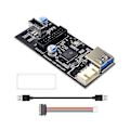 Miniatyrbild 1 av 5: Header 19Pin till Typ E + 19Pin Moderkort 1 till 2 Splitter USB 3.0 Hub USB Adapter Anslutning USB 19P