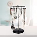 Miniatyrbillede 3 af 5: 23 kroge roterende halskæde display holder vedhæng armbånd smykker stativ rack sort Black