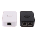 Miniatyrbilde 4 av 5: 2-porters Gigabit nettverksbryter RJ45 CAT 5/6 LAN HUB nettverksbryter Svart one size