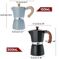 Pikkukuva 5 / 5: Alumiininen italialaisen tyylinen espressokahvinkeitin percolator uuniin Red 300ML