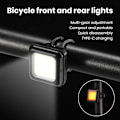 Pikkukuva 3 / 5: Polkupyörän valo LED Etu- ja takavalo Type-C Lataus MTB Maantiepyörä Kirkas Lamppu 3 Valotilaa Säädettävä Pyöräilyvalo Red White Light.