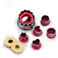 Miniatyrbild 1 av 5: Grönsaksfruktsskärare Formar Set, 6-pack Linzer Kakformar Rostfritt Stål, Ihålig Sås Sylt Fylld Tårta Form Julverktyg Tårta DIY Mousse, D