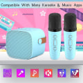 Pikkukuva 5 / 5: Karaoke-laite lapsille, 2 langattomalla mikrofonilla, kannettava karaoke-laite Bluetoothilla lapsille ja aikuisille, äänenmuutostehosteet ja LED-valot