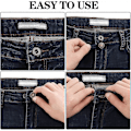 Miniatyrbilde 3 av 5: 6 stk. Knappelengder for Bukser - Knapper for Jeans, Jean-knapper, Midjelengder, Justerbare